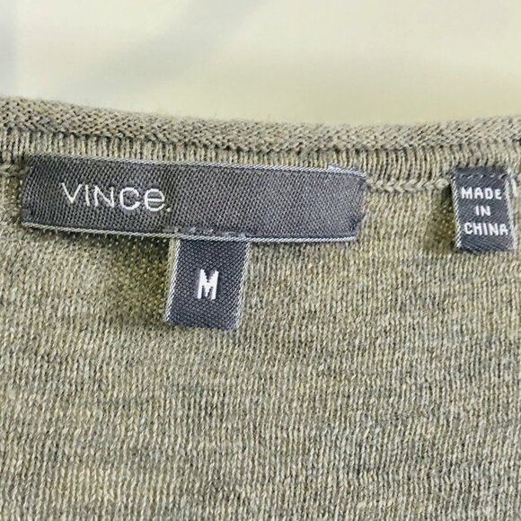 Vince Tan Black Color Block Sweater 100% Cotton Scoop Neck Drop Shoulder Stretch - Picture 5 of 15